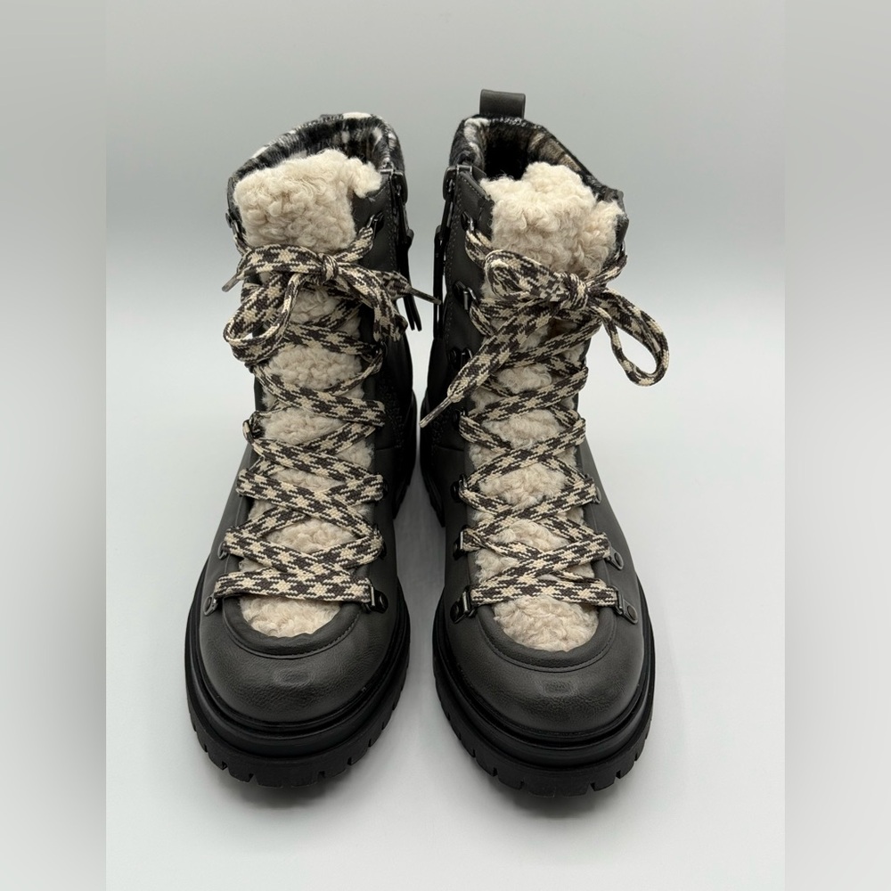 Circus by Sam Edelman Giselle Faux Fur Plaid Hiker Ankle Side Zip Boots  Size 9 - Picture 5 of 16